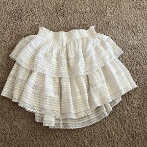 aerie white ruffle skirt